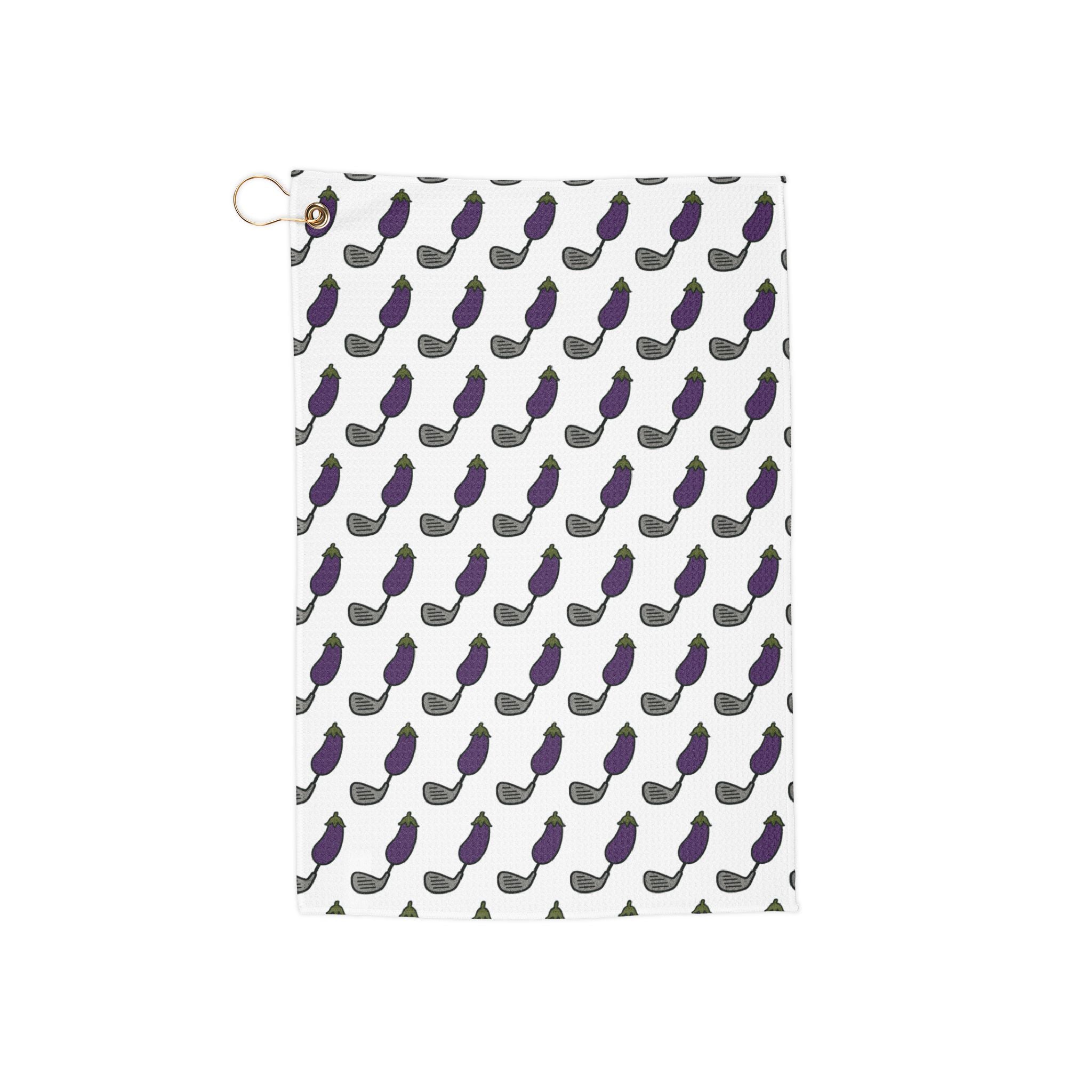 Eggplant Putter Pattern golf towel